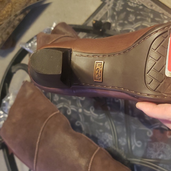 UGG Brown Heeled Knee-High Boots - Picture 7 of 10